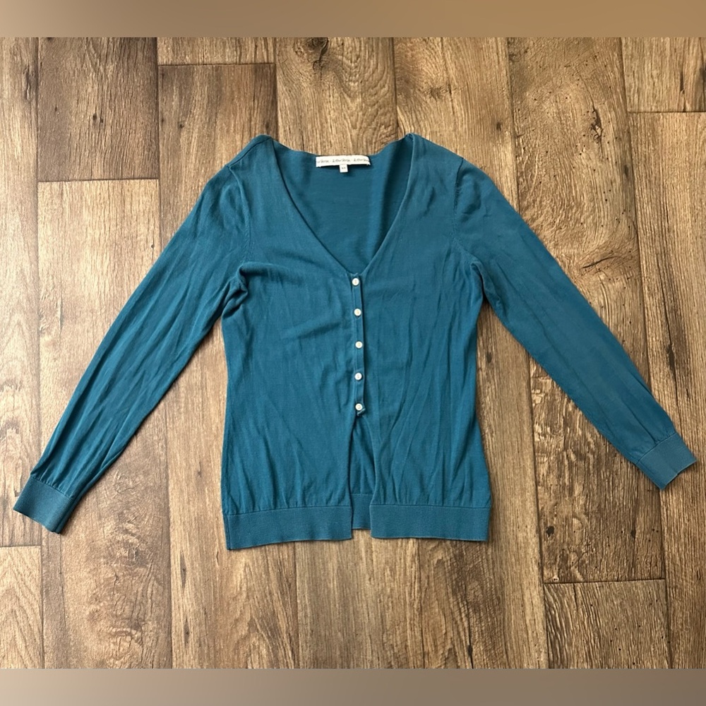 & Other Stories Bluish Green Long Sleeves Buttoned Sweater Size XS